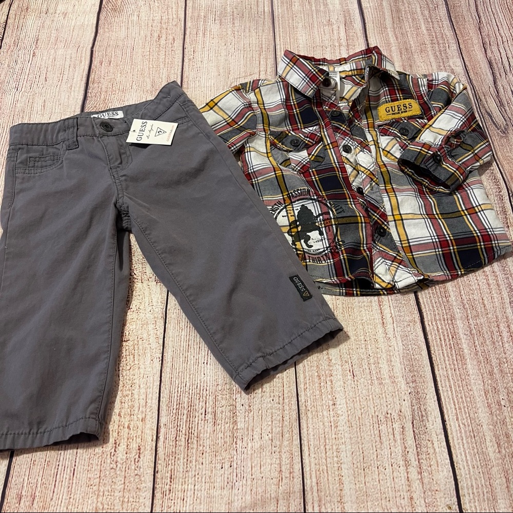 Guess Boy pant and shirt bundle. Size 12M